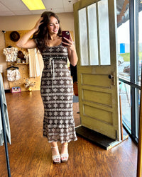 Golden Prairie Midi Dress