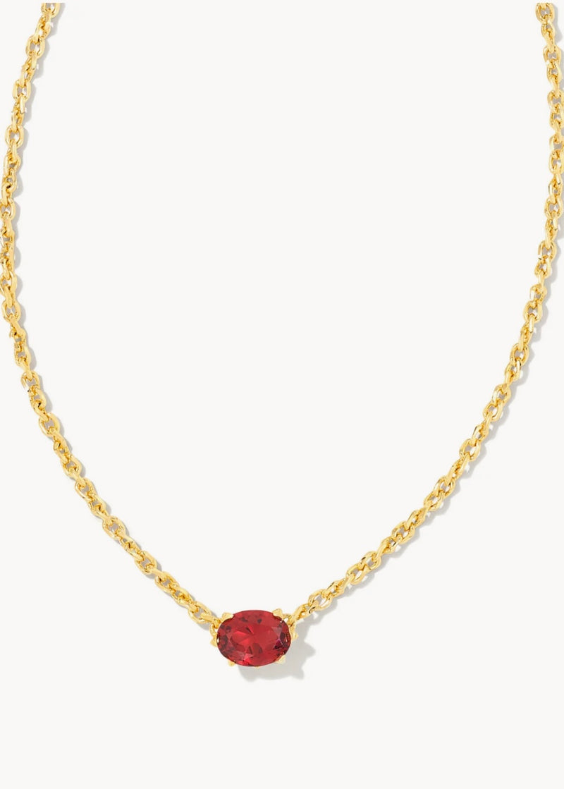 Kendra Scott Cailin Gold Pendant Necklace in Burgundy Crystal