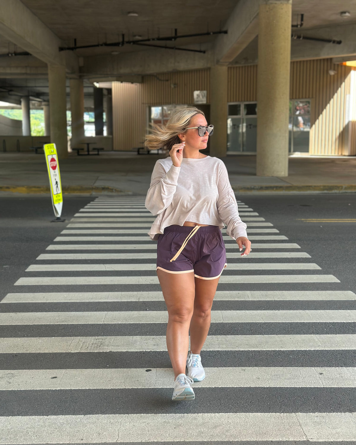 Free People Now or Never Shorts in Blackberry