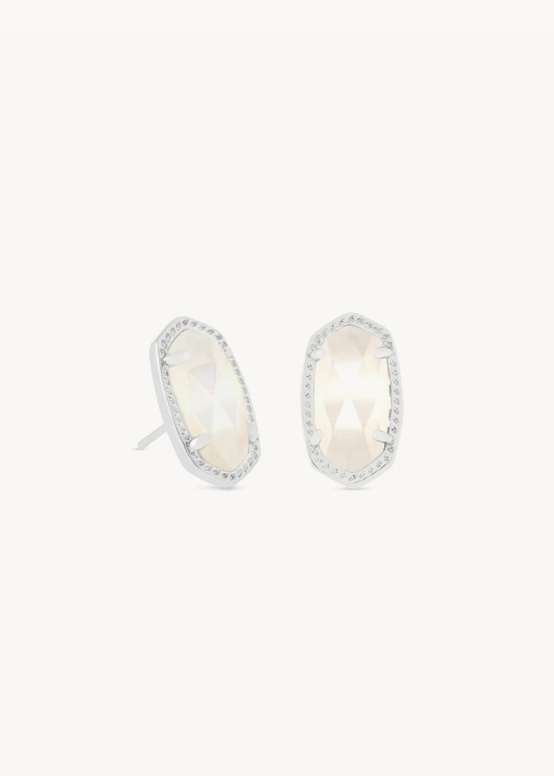 Kendra Scott Silver Ellie Ivory Mother of Pearl Stud Earring