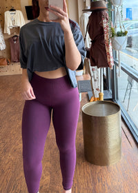Free People Good Karma Leggings Black Cherry