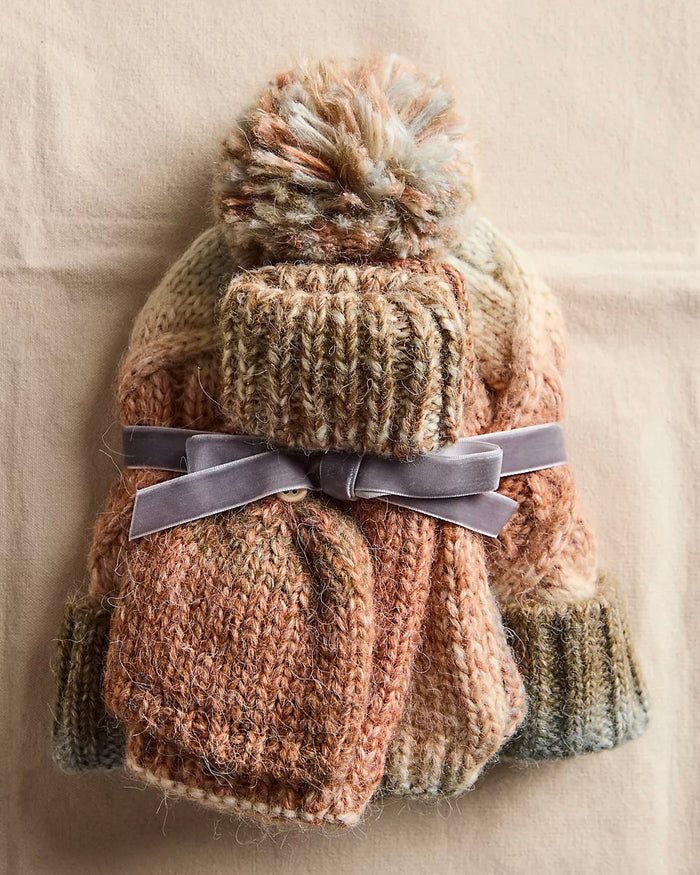 Free People Rainbow Run Hat + Gloves Set