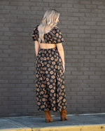 Black Daisy Cut Out Maxi Dress