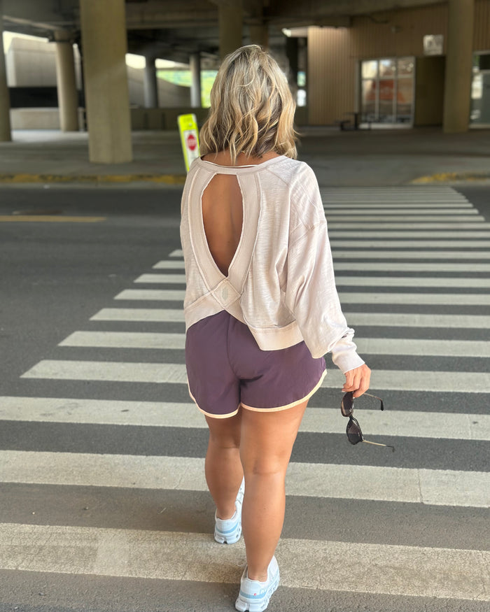 Free People Now or Never Shorts in Blackberry