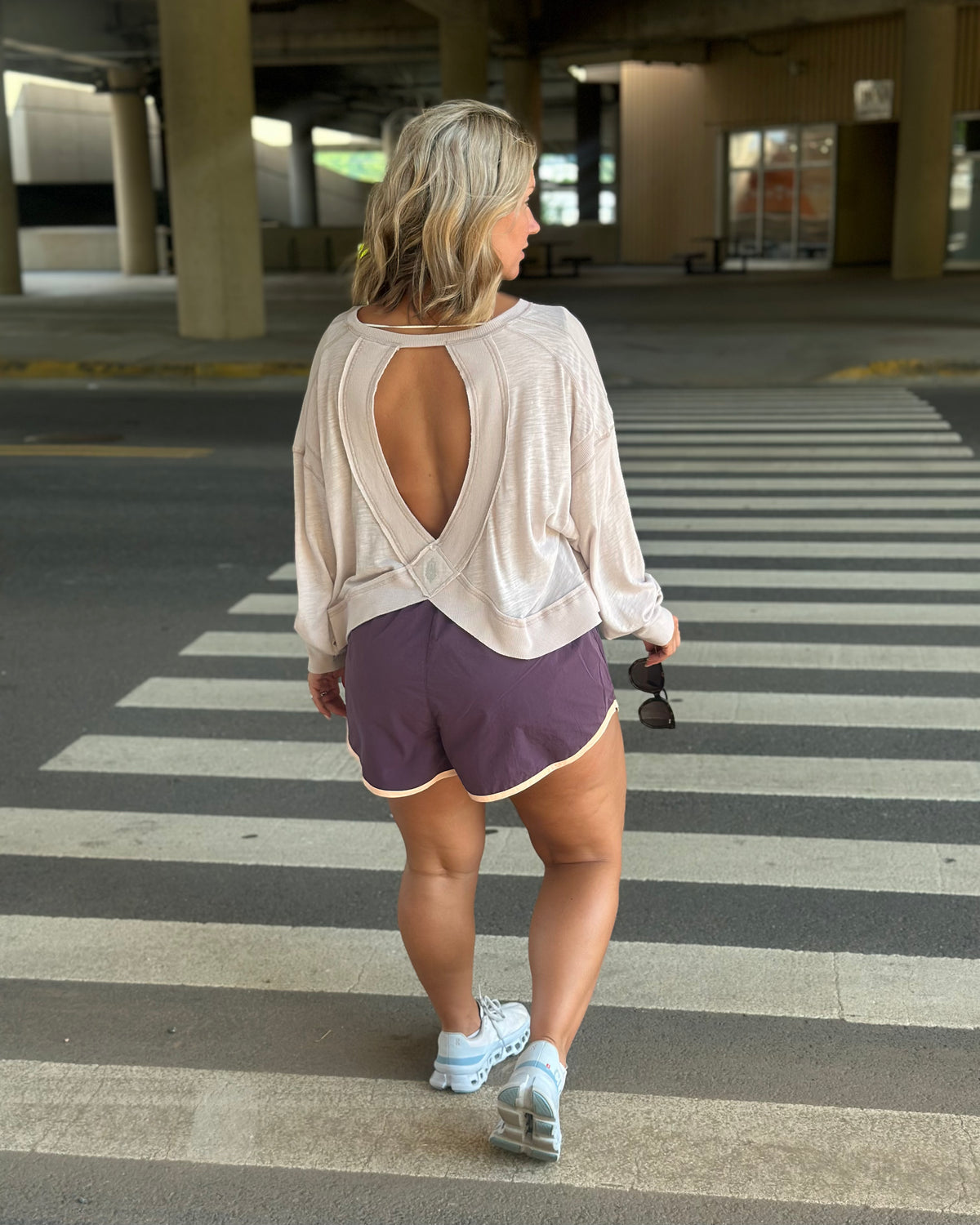 Free People Now or Never Shorts in Blackberry