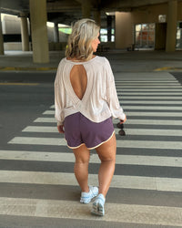 Free People Now or Never Shorts in Blackberry