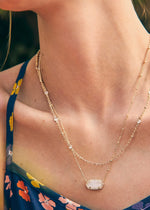 Kendra Scott Gold Multi Strand Iridescent Drusy Layered Necklace