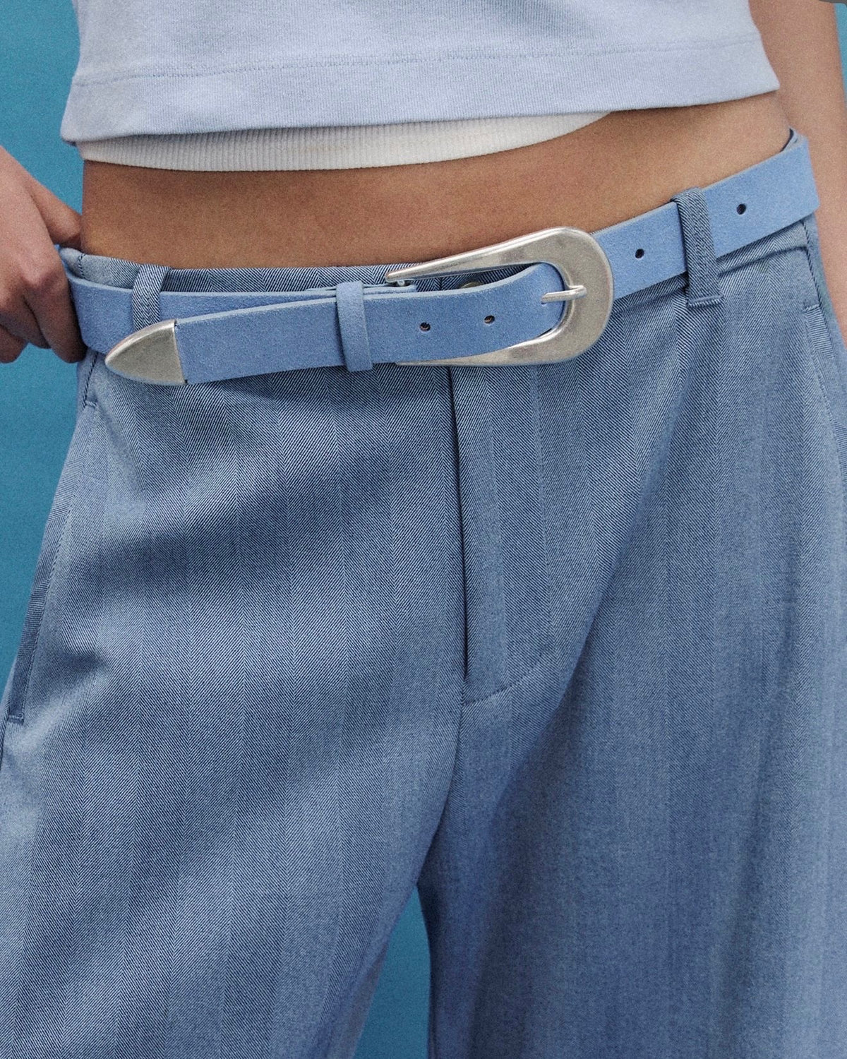 Free People Cannon Suede Belt in cornflower