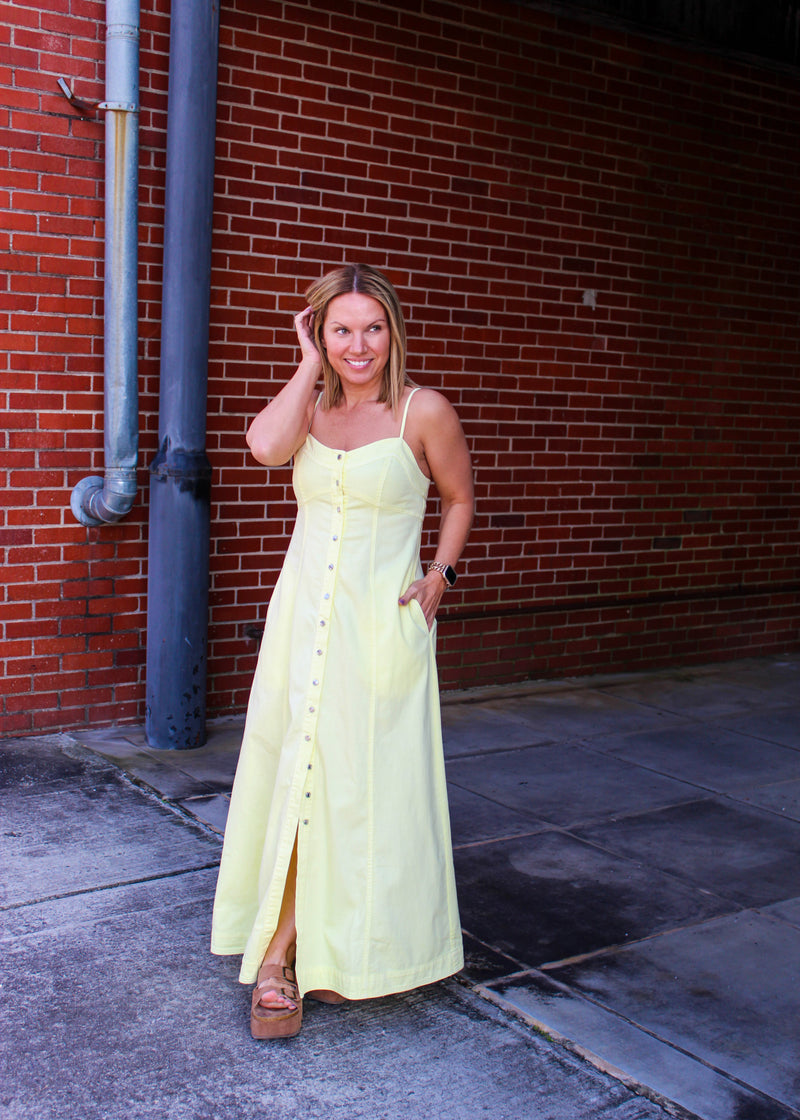 Free People Just Jill Maxi Dress - Yellow