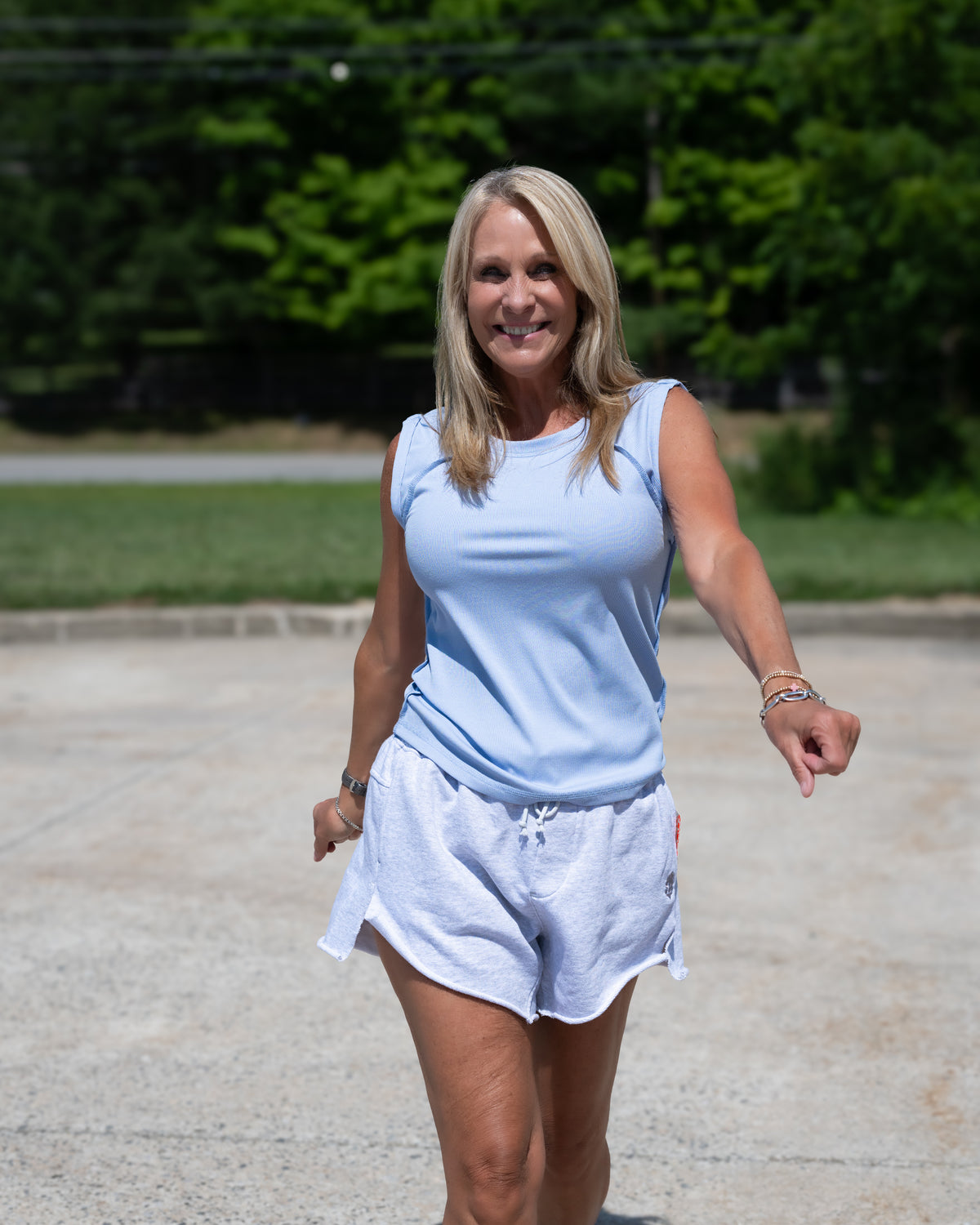 Free People Love My Twist Muscle Tank in Lunar Bloom