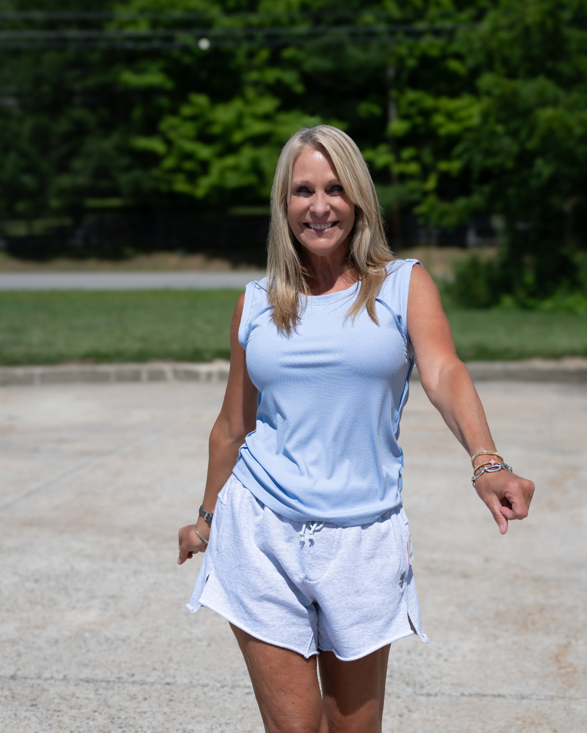 Free People Love My Twist Muscle Tank in Lunar Bloom