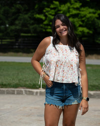 Sadie & Sage Rosita Pinktuck Lace Trim Top