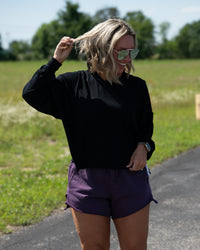 Free People All My love Long Sleeve Top in Black