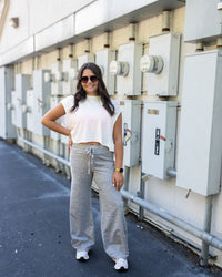 Free People Quick Step Heather Pant in Heather Grey