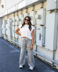 Free People Quick Step Heather Pant in Heather Grey