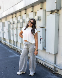 Free People Quick Step Heather Pant in Heather Grey