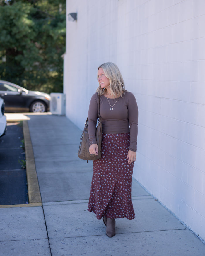 Burl Wood Blue Maxi Skirt