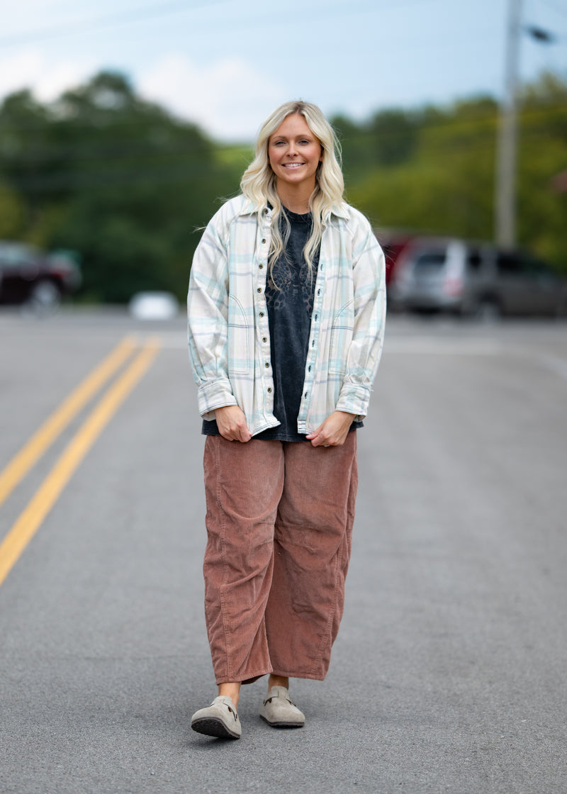 Free People Girl Meets Boy Plaid Shirt