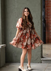 Puff Sleeve Print Dress