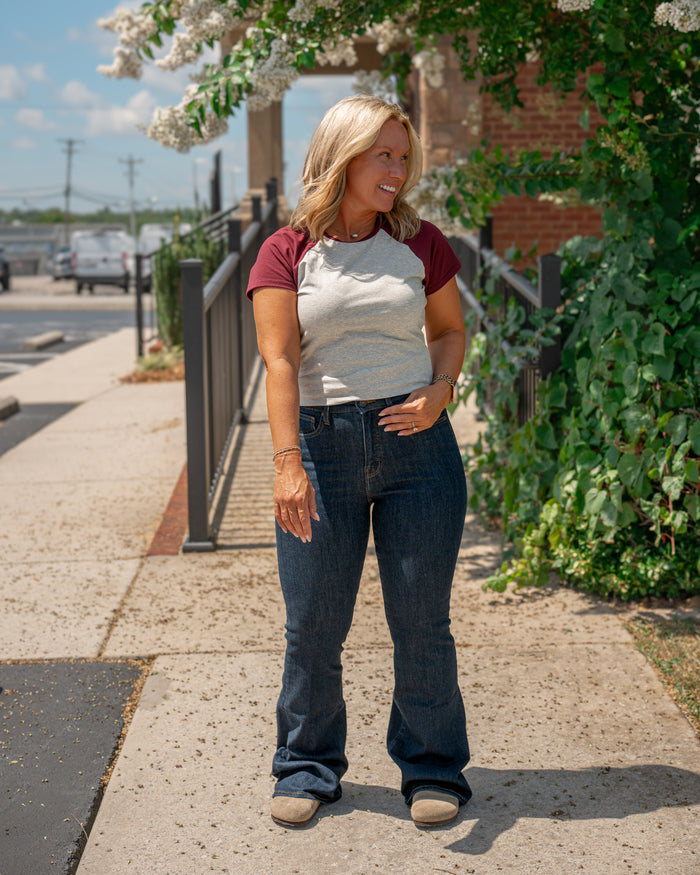 Good American Good Legs Flare Jeans in Indigo 1153