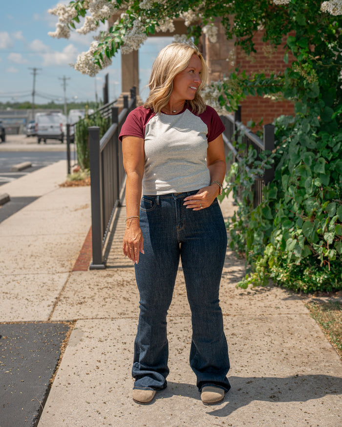 Good American Good Legs Flare Jeans in Indigo 1153