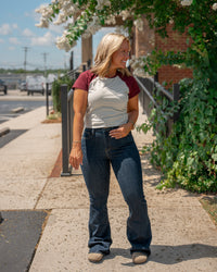 Good American The Raglan Tee in Vintage Grey