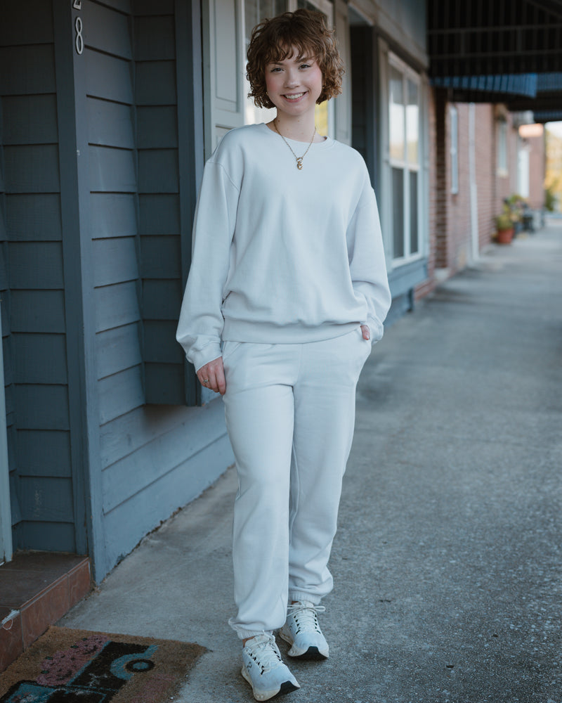 Z Supply Boyfriend Cotton Sweatshirt in Lavender Ice