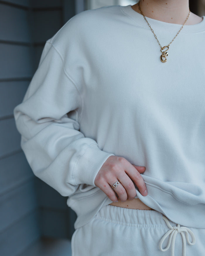 Z Supply Boyfriend Cotton Sweatshirt in Lavender Ice