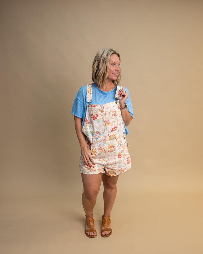 Free People Sun Drenched Combo Ziggy Overalls