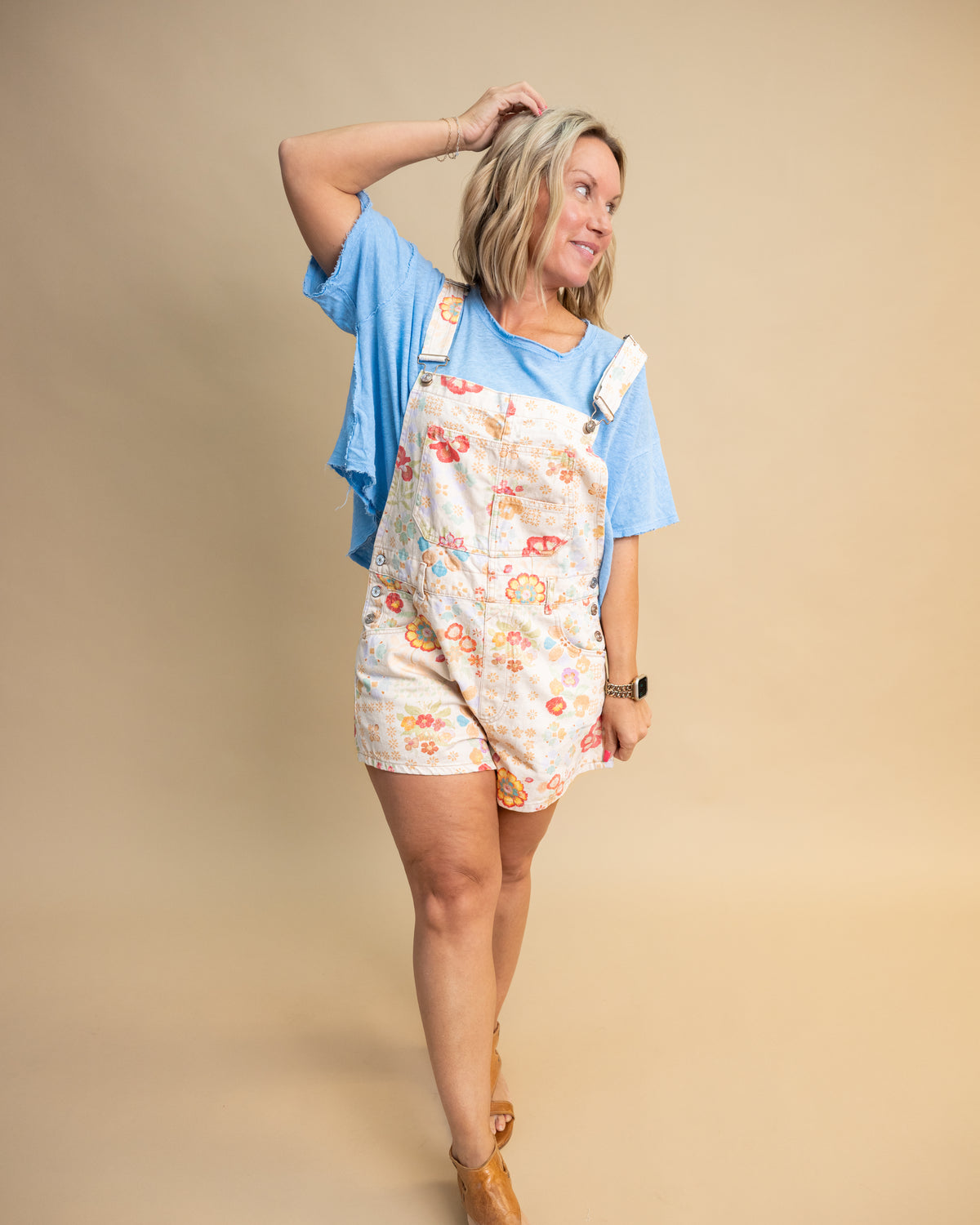 Free People Elsie Swing Tee Blissful Blue