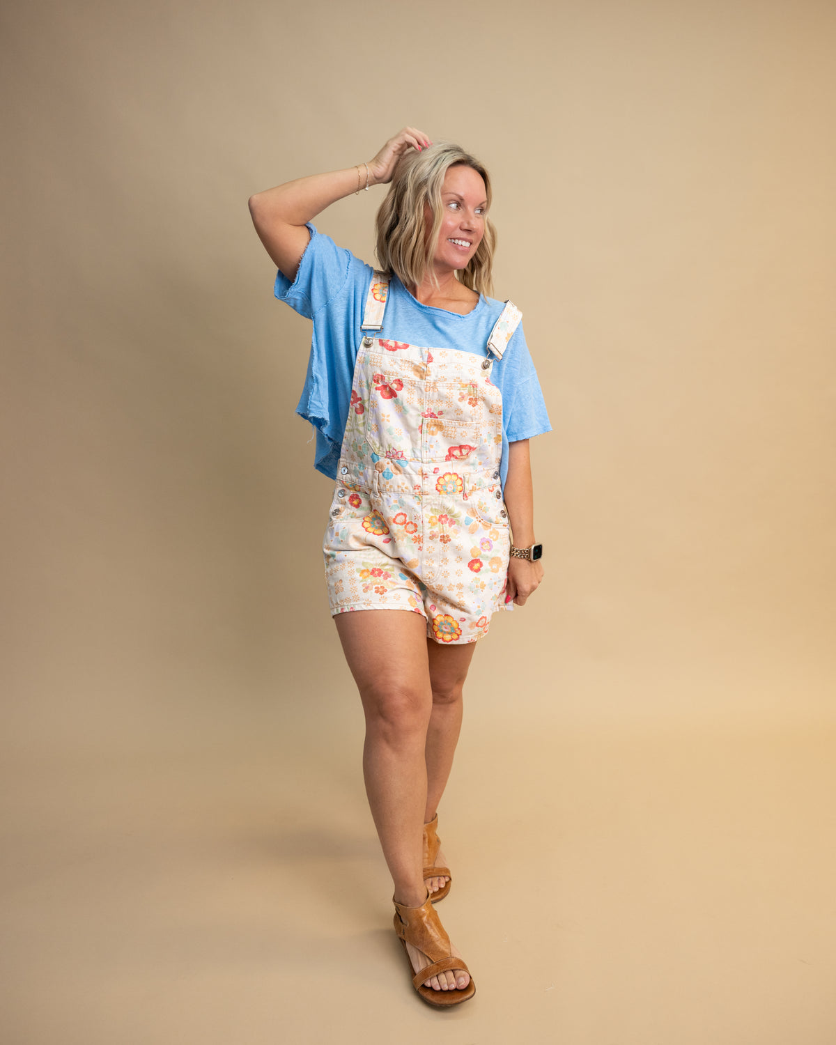 Free People Elsie Swing Tee Blissful Blue