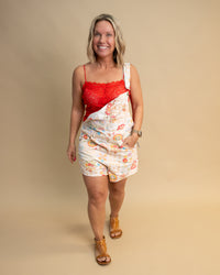 Free People Love & Lace Cami High Risk Red