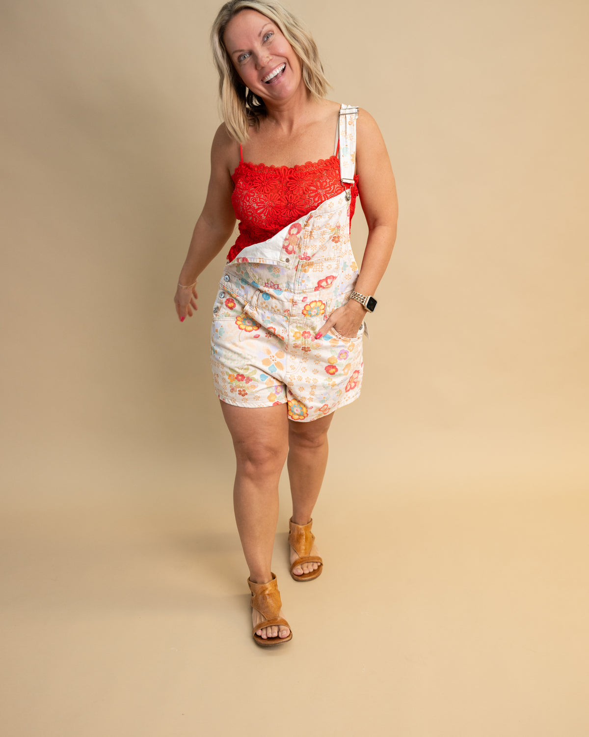 Free People Love & Lace Cami High Risk Red