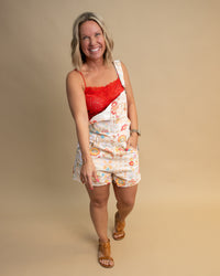Free People Love & Lace Cami High Risk Red