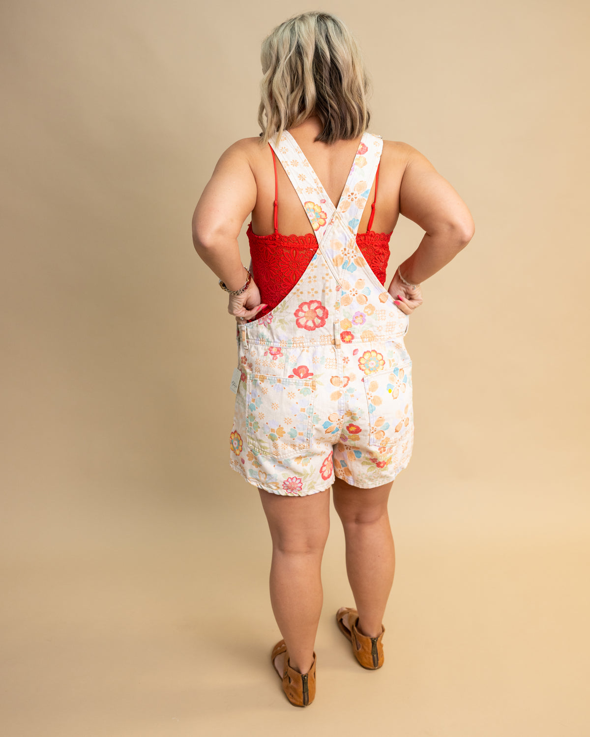 Free People Sun Drenched Combo Ziggy Overalls