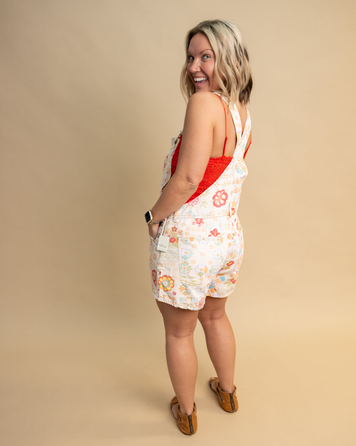 Free People Sun Drenched Combo Ziggy Overalls