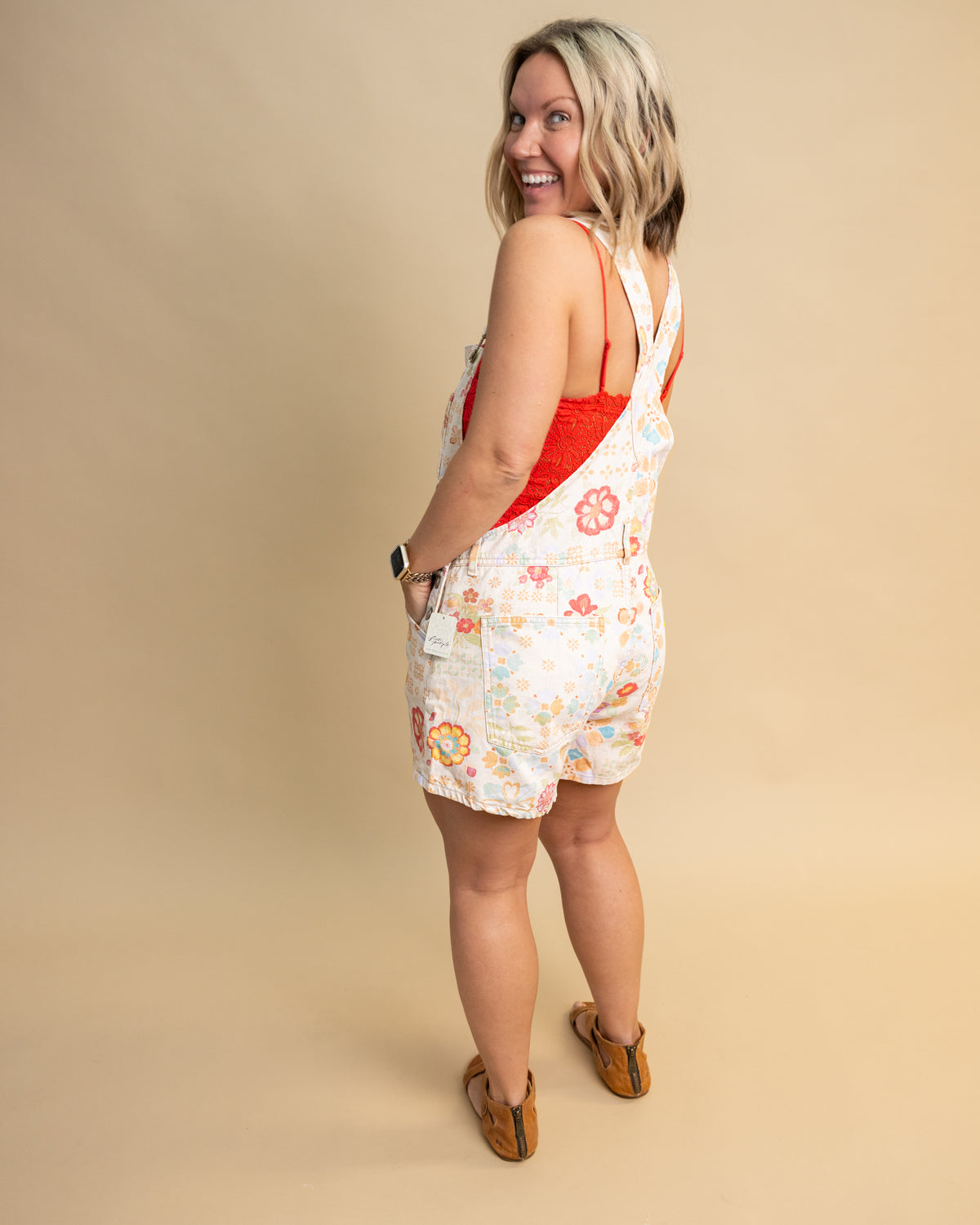 Free People Sun Drenched Combo Ziggy Overalls