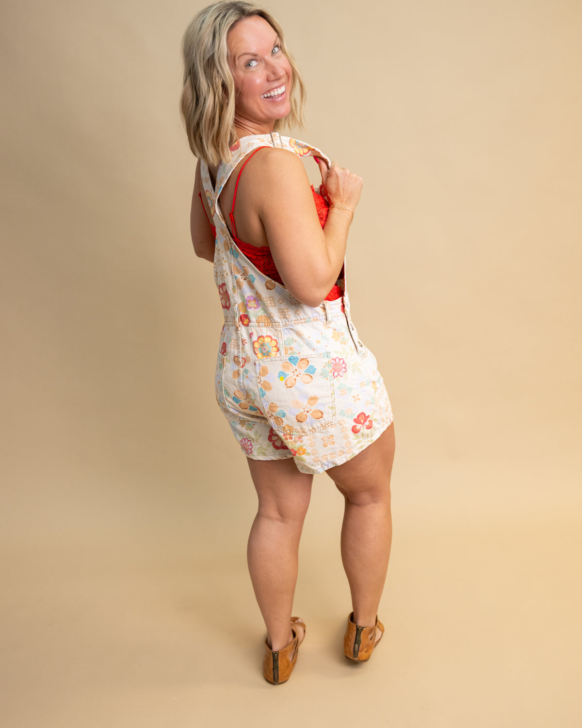 Free People Sun Drenched Combo Ziggy Overalls