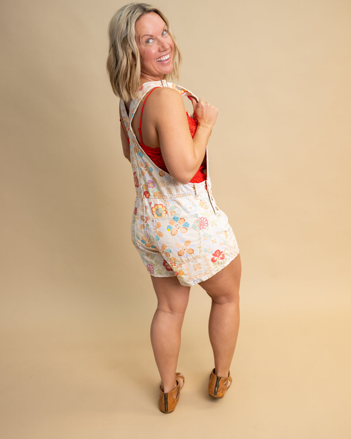 Free People Sun Drenched Combo Ziggy Overalls