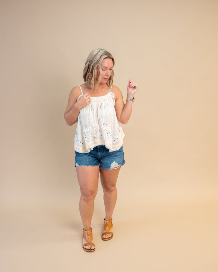 Free People Now or Never Denim Short Sunsational