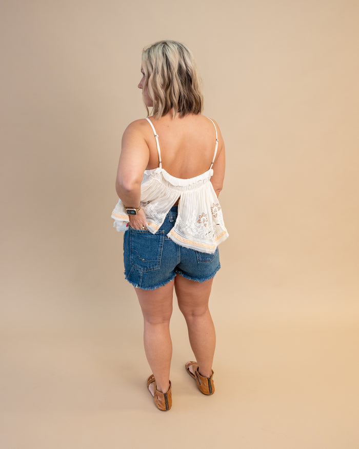 Free People Now or Never Denim Short Sunsational