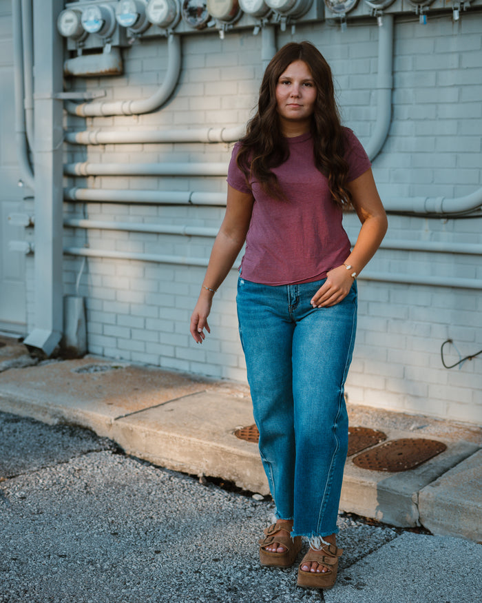 Free People Nova Tee in Crushed Berry