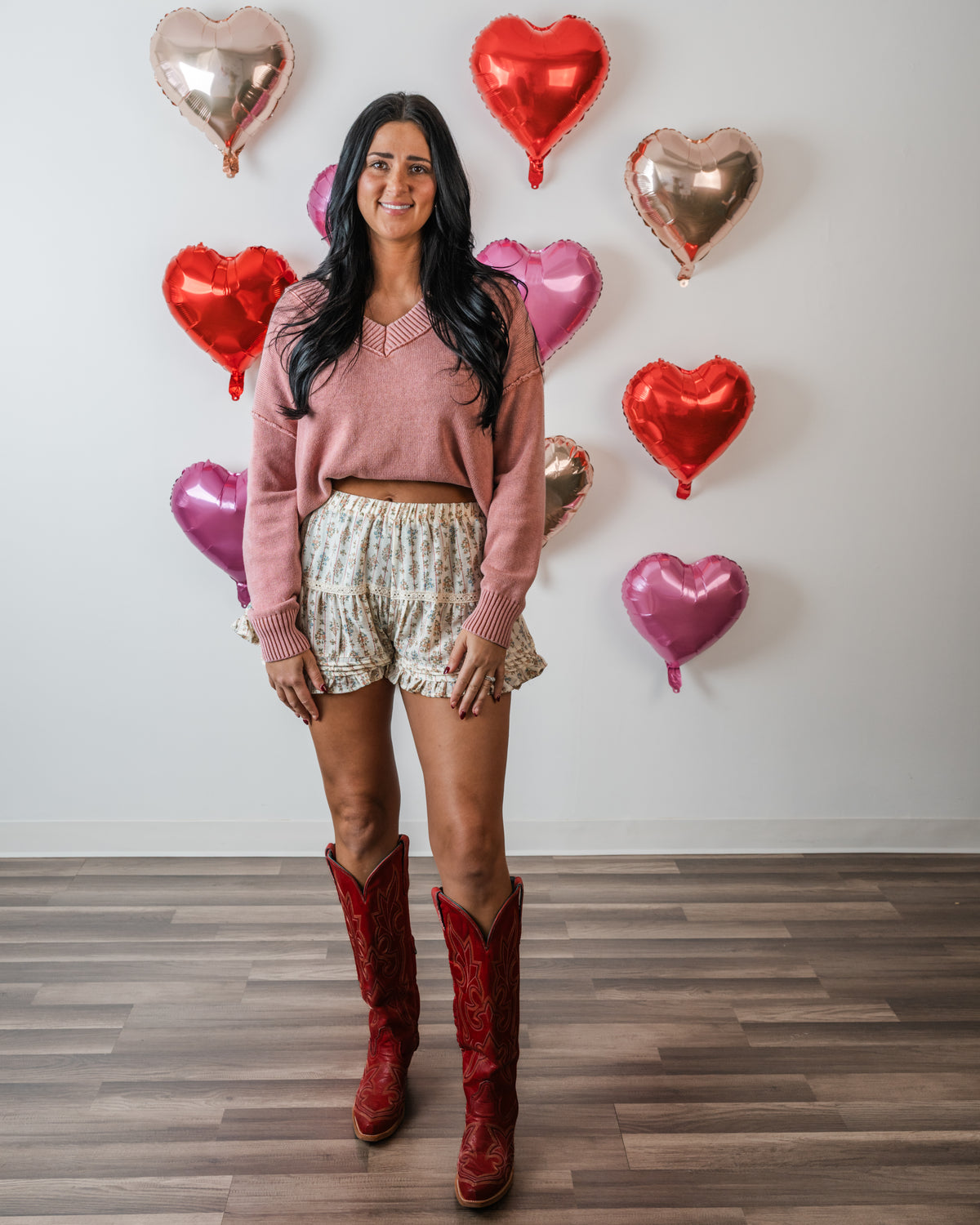 Vintage Heart Ruffle Shorts