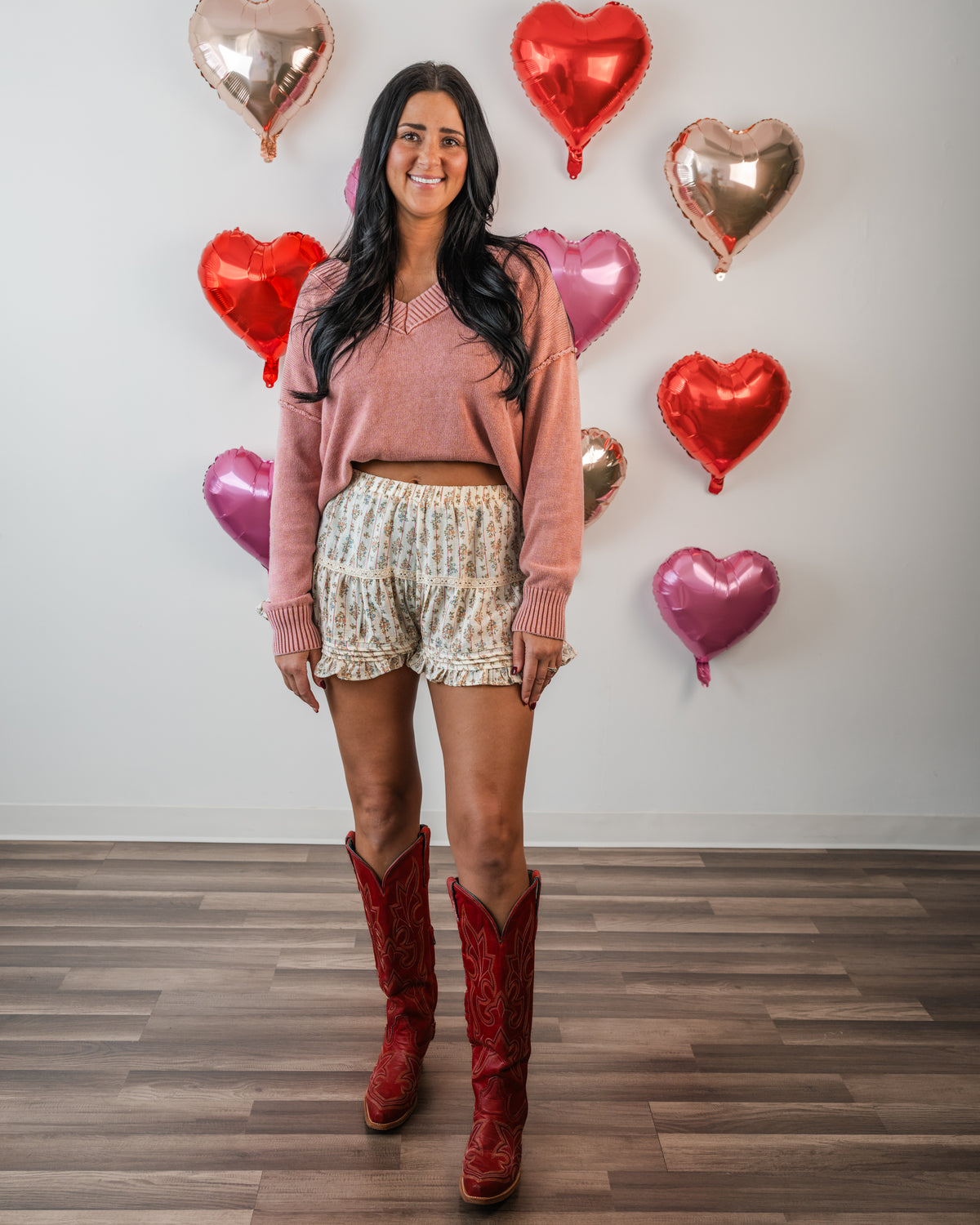 Vintage Heart Ruffle Shorts