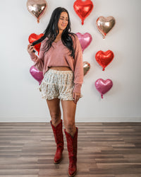 Vintage Heart Ruffle Shorts