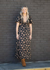 Black Daisy Cut Out Maxi Dress