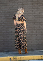 Black Daisy Cut Out Maxi Dress