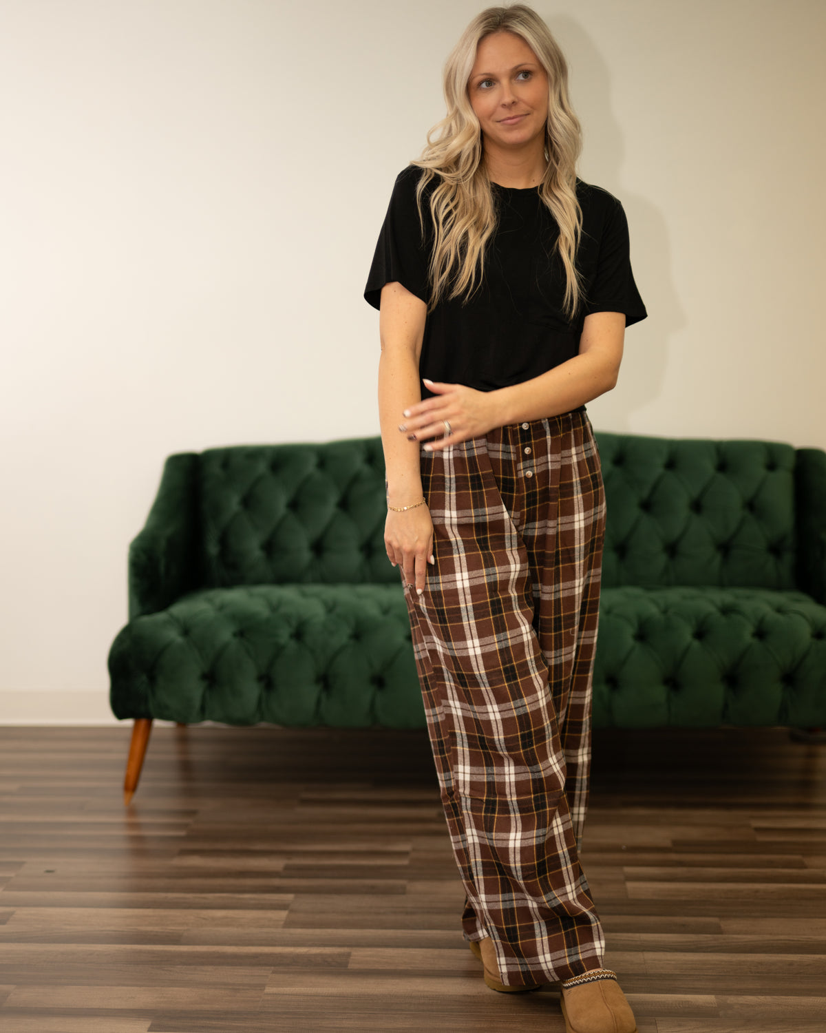 Plaid Pajama Pant Sets + Short Sleeve Shirt
