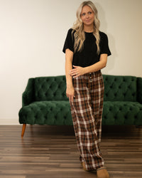 Plaid Pajama Pant Sets + Short Sleeve Shirt