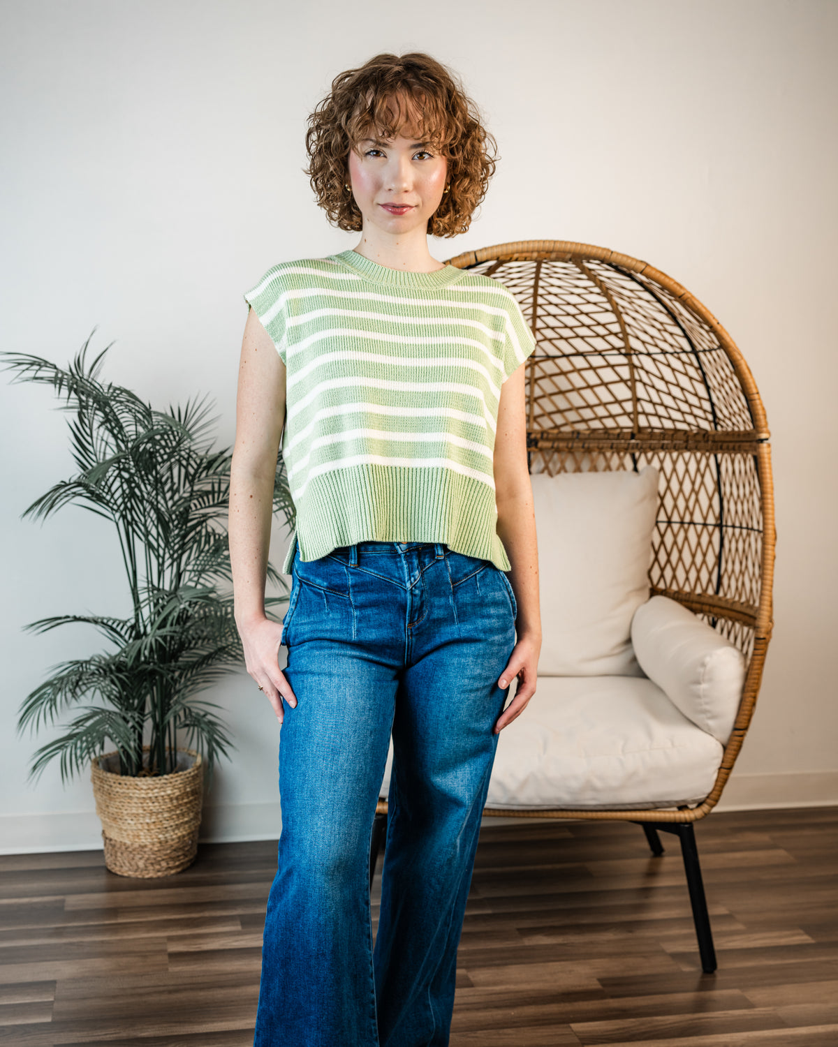 Fresh Start Stripe Sweater Top